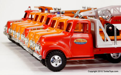 Collection of 1956 and 1957 Tonka Toy Trucks for Wallpaper