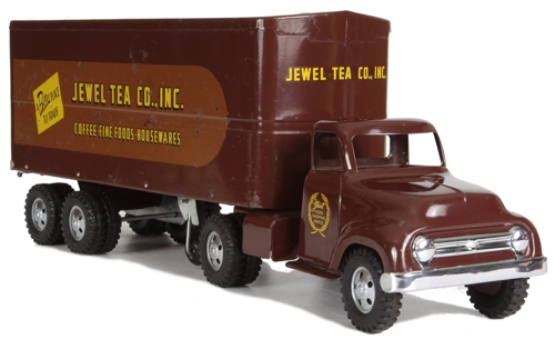 1955 Tonka Toys Jewel Tea Co, Private label Semi truck and trailer